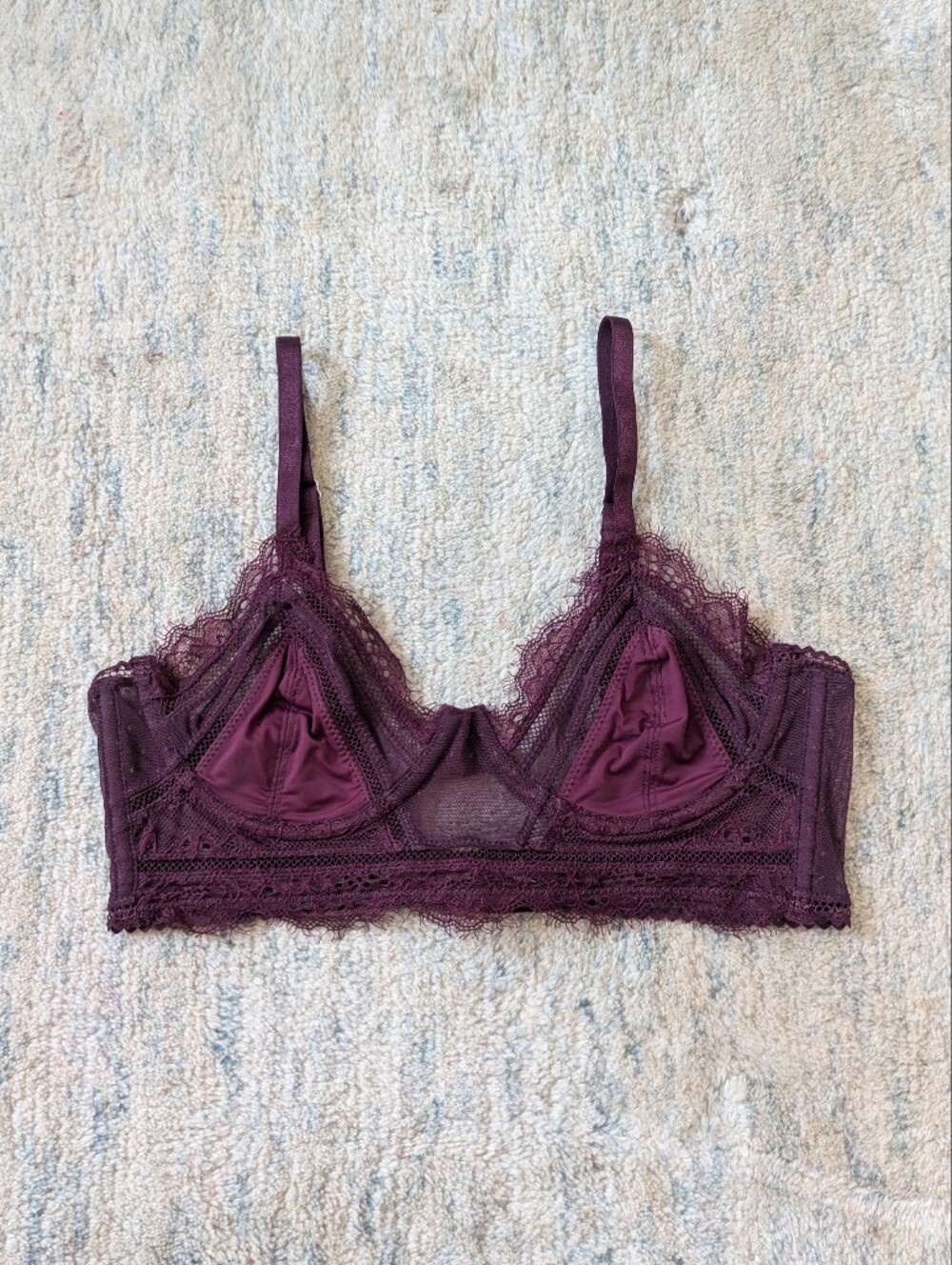 Thistle & Spire Longline Lace Bralette in Plum